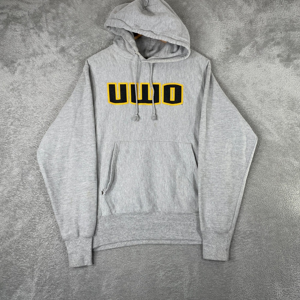 Champion Reverse Weave University of Wisconsin Hoodie Mens Small Gray Sweatshirt